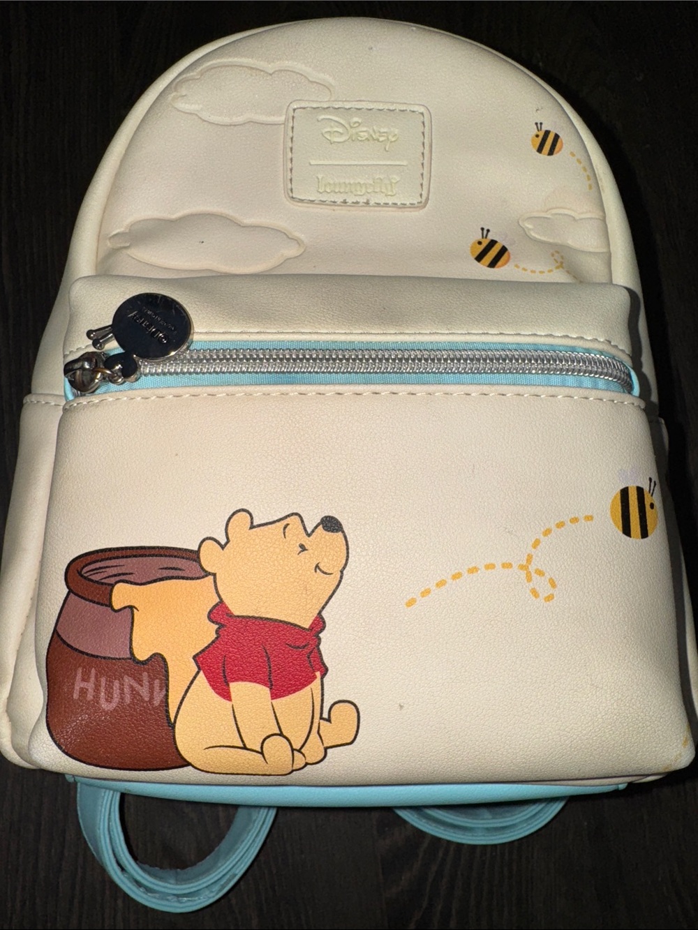 Disney Cream Winnie the Pooh Mini Backpack with Blue Accents